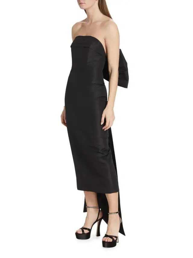 Alexia María Women's Margaret Bow Silk Dress - Black
