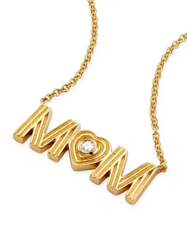 Saks Fifth Avenue Collection Women's 14K Yellow Gold & 0.05 TCW Diamond "Mom" Pendant Necklace - Yellow Gold | Thumbnail 4 Saks Fifth Avenue Collection Women's 14K Yellow Gold & 0.05 TCW Diamond "Mom" Pendant Necklace - Yellow Gold | Thumbnail 4