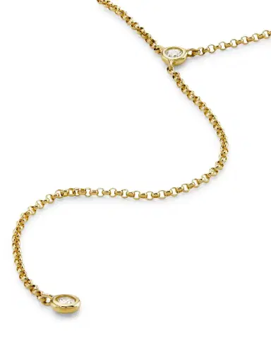 Saks Fifth Avenue Collection Women's 14K Yellow Gold & 0.104 TCW Diamond Y Necklace - Yellow Gold | Thumbnail 3