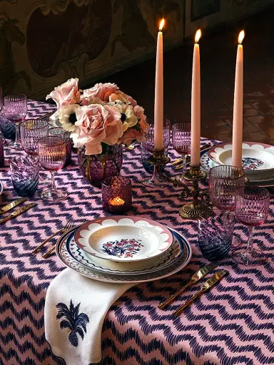 Aquazzura Jaipur 2-Piece Soup Plate Set - Pink Blue | Thumbnail 2 Aquazzura Jaipur 2-Piece Soup Plate Set - Pink Blue | Thumbnail 2