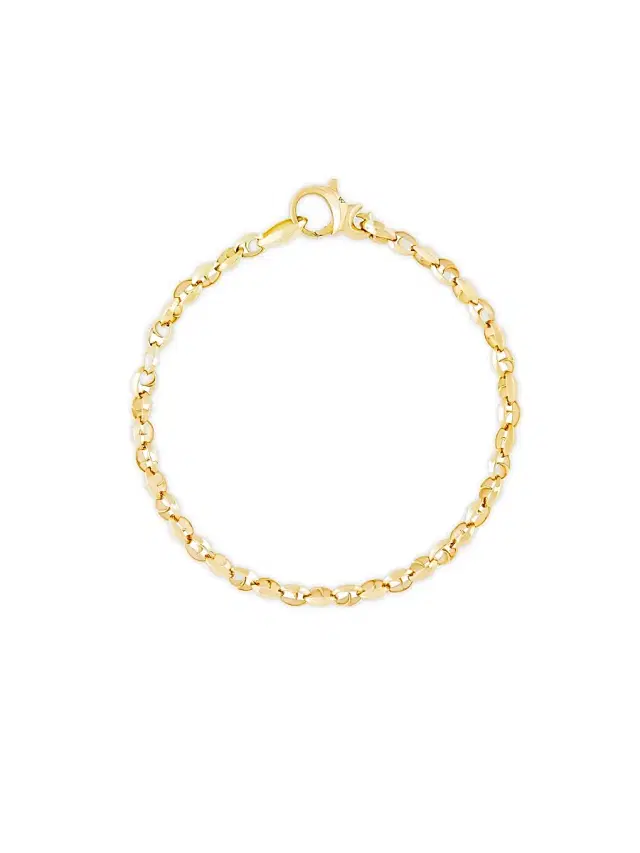 Men's Classic  Link 18K Gold Bracelet - Gold