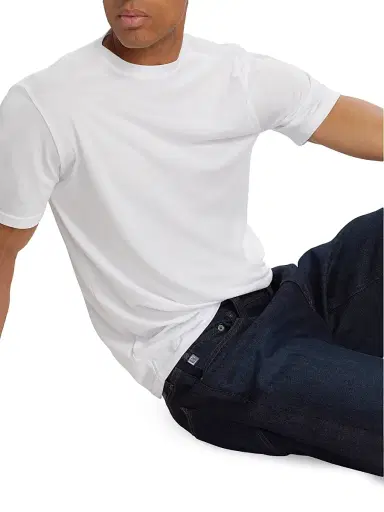 Saks Fifth Avenue Men's COLLECTION Cotton-Blend Crewneck T-Shirt - Snow White | Thumbnail 6