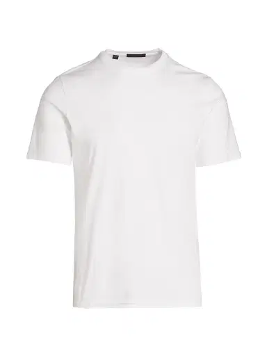 Saks Fifth Avenue Men's COLLECTION Cotton-Blend Crewneck T-Shirt - Snow White | Thumbnail 1