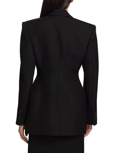 WARDROBE.NYC Women's Double-Breasted Contour Blazer - Black | Thumbnail 5