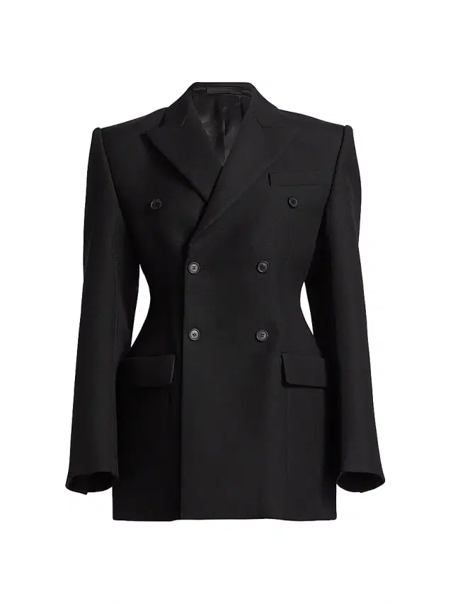 Women's Double-Breasted Contour Blazer - Black