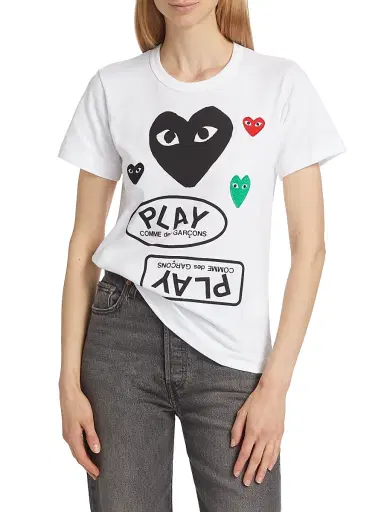 Comme des Garçons PLAY Women's Heart Logo Graphic T-Shirt - White - Size Medium | Thumbnail 2 Comme des Garçons PLAY Women's Heart Logo Graphic T-Shirt - White - Size Medium | Thumbnail 2