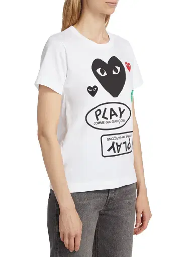 Comme des Garçons PLAY Women's Heart Logo Graphic T-Shirt - White - Size Medium | Thumbnail 3 Comme des Garçons PLAY Women's Heart Logo Graphic T-Shirt - White - Size Medium | Thumbnail 3