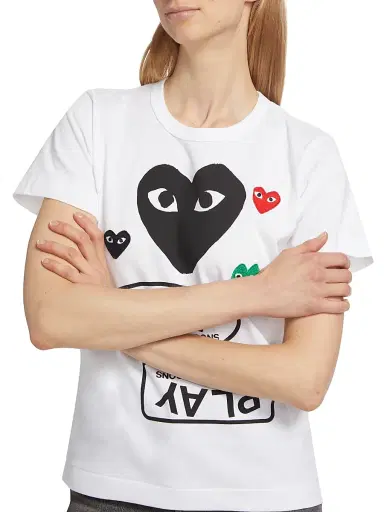 Comme des Garçons PLAY Women's Heart Logo Graphic T-Shirt - White - Size Medium | Thumbnail 5 Comme des Garçons PLAY Women's Heart Logo Graphic T-Shirt - White - Size Medium | Thumbnail 5
