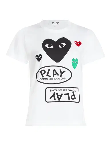 Comme des Garçons PLAY Women's Heart Logo Graphic T-Shirt - White - Size Medium | Thumbnail 1 Comme des Garçons PLAY Women's Heart Logo Graphic T-Shirt - White - Size Medium | Thumbnail 1