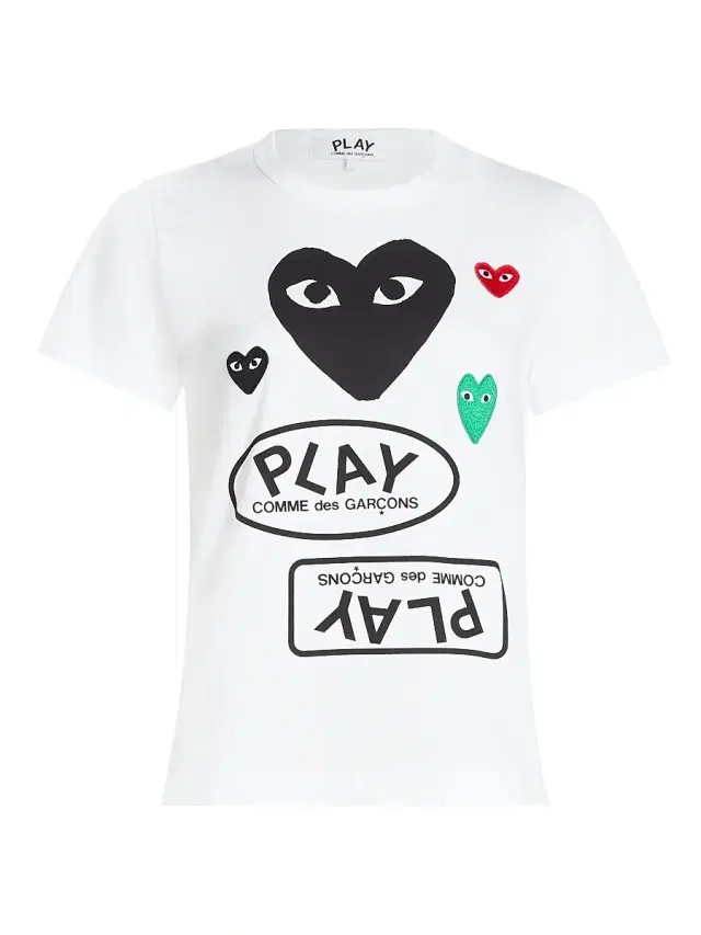 Comme des Garçons PLAY Women's Heart Logo Graphic T-Shirt - White