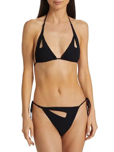 Palmiza Women's Rua String Bikini Set - Black | Thumbnail 3