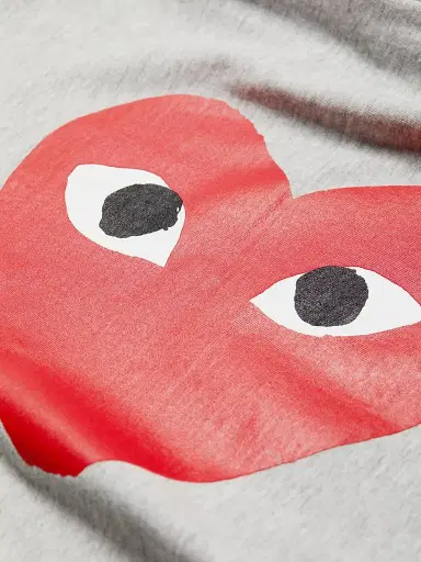 Comme des Garçons PLAY Women's Play Heart Logo T-Shirt - Grey - Size Medium | Thumbnail 6 Comme des Garçons PLAY Women's Play Heart Logo T-Shirt - Grey - Size Medium | Thumbnail 6