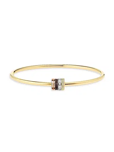 Boucheron Women's Quatre Classique Tri-Tone 18K Gold, 0.11 TCW Diamond, & PVD Bangle - Yellow Gold | Thumbnail 1