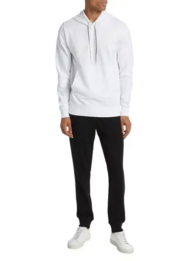 Saks Fifth Avenue Men's COLLECTION Logo Cotton Hoodie - Snow White - Size XXXL | Thumbnail 2