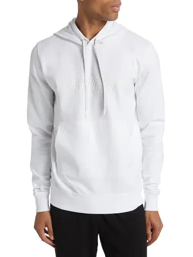 Saks Fifth Avenue Men's COLLECTION Logo Cotton Hoodie - Snow White - Size XXXL | Thumbnail 3