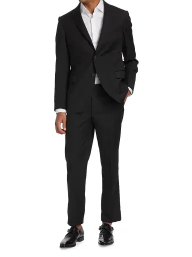 Saks Fifth Avenue Men's COLLECTION Nested Wool Suit - Black - Size 48 | Thumbnail 2 Saks Fifth Avenue Men's COLLECTION Nested Wool Suit - Black - Size 48 | Thumbnail 2