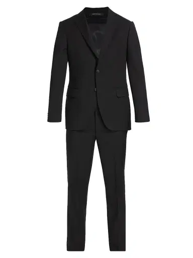 Saks Fifth Avenue Men's COLLECTION Nested Wool Suit - Black - Size 48 | Thumbnail 1 Saks Fifth Avenue Men's COLLECTION Nested Wool Suit - Black - Size 48 | Thumbnail 1