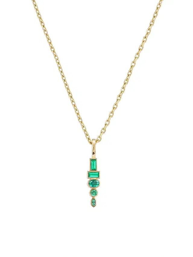 Sorellina Women's Monroe Totem 18K Yellow Gold & Gemstone Pendant Necklace - Emerald