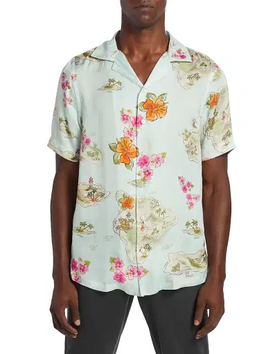 Saks Fifth Avenue Men's COLLECTION Scenic Short-Sleeve Shirt - Green | Thumbnail 3 Saks Fifth Avenue Men's COLLECTION Scenic Short-Sleeve Shirt - Green | Thumbnail 3