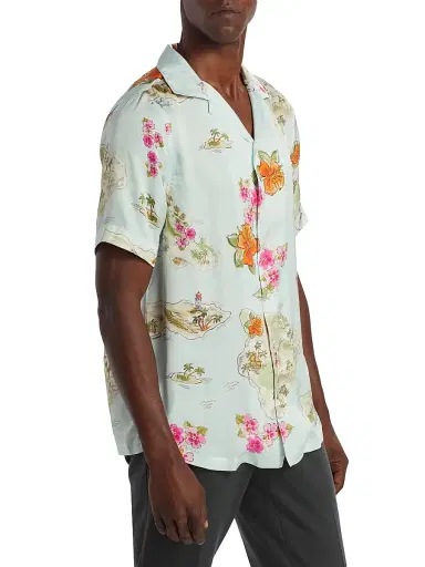 Saks Fifth Avenue Men's COLLECTION Scenic Short-Sleeve Shirt - Green | Thumbnail 4 Saks Fifth Avenue Men's COLLECTION Scenic Short-Sleeve Shirt - Green | Thumbnail 4