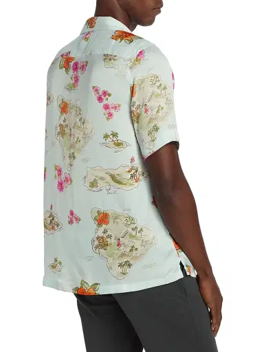 Saks Fifth Avenue Men's COLLECTION Scenic Short-Sleeve Shirt - Green | Thumbnail 5 Saks Fifth Avenue Men's COLLECTION Scenic Short-Sleeve Shirt - Green | Thumbnail 5