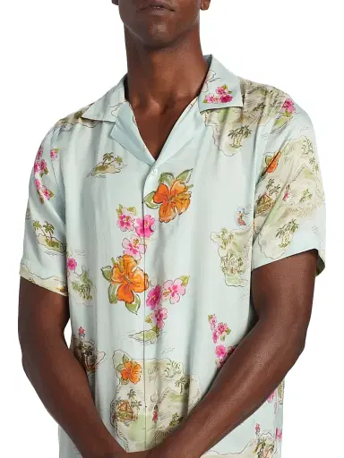 Saks Fifth Avenue Men's COLLECTION Scenic Short-Sleeve Shirt - Green | Thumbnail 6 Saks Fifth Avenue Men's COLLECTION Scenic Short-Sleeve Shirt - Green | Thumbnail 6