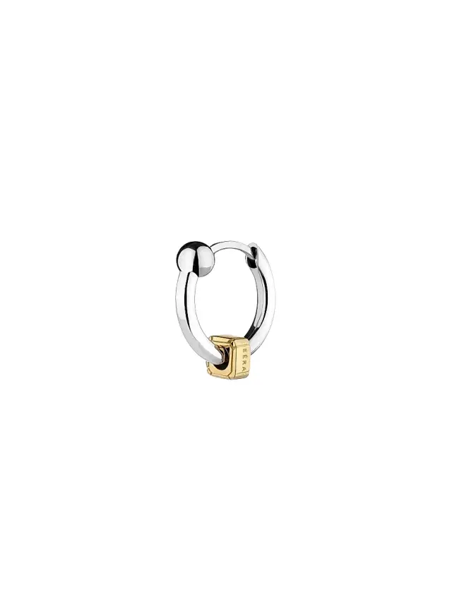 Women's Maga Circe Mini 18K White Gold Piercing Ball Single Earring - White Gold