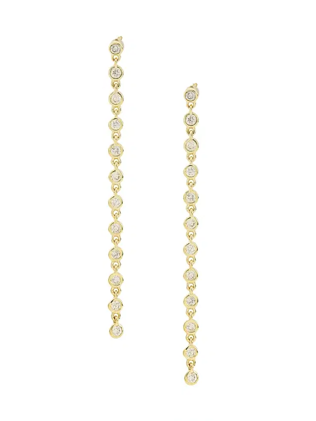 Women's 14K Yellow Gold & 0.5 TCW Diamond Drop Earrings - Yellow Gold