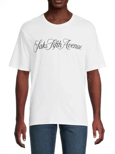 Saks Fifth Avenue Men's COLLECTION Logo-Embroidered Cotton T-Shirt - White | Thumbnail 3 Saks Fifth Avenue Men's COLLECTION Logo-Embroidered Cotton T-Shirt - White | Thumbnail 3