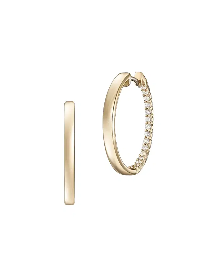 Women's Lenox 18K Yellow Gold & 0.42 TCW Diamond  Hoop Earrings - Yellow Gold