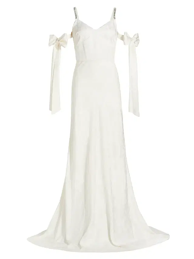 Markarian Women's Circe Floral Jacquard Arm Bow Gown - White