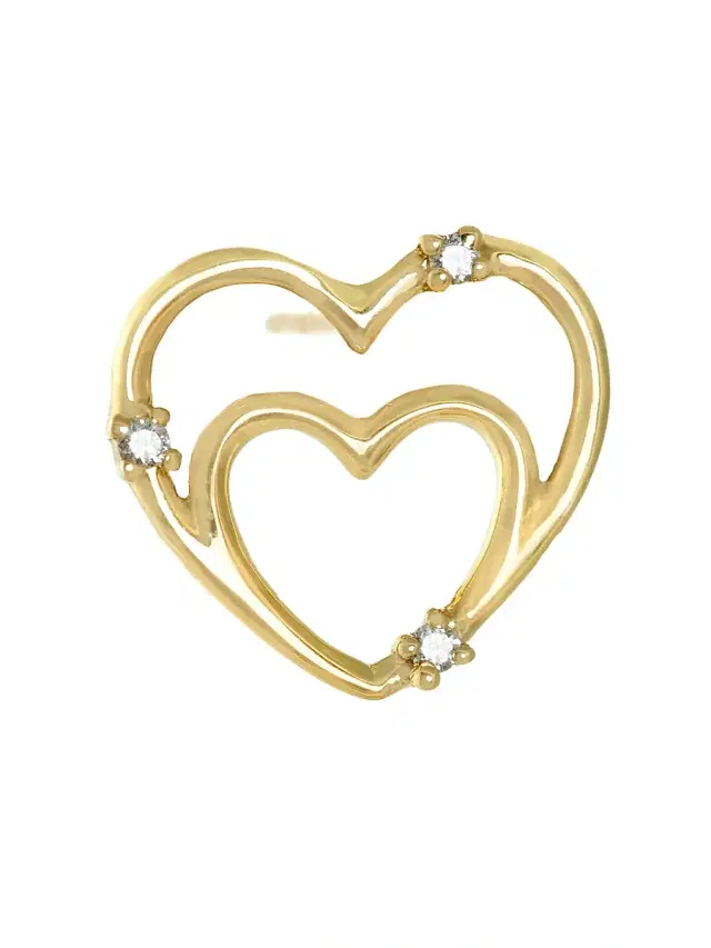 Women's I Carry Your Heart 14K-18K Gold & Diamond Stud Earrings Women's I Carry Your Heart 14K-18K Gold & Diamond Stud Earrings