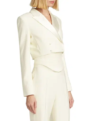 Danielle Frankel Women's Ford Crop Tuxedo Jacket | Thumbnail 4 Danielle Frankel Women's Ford Crop Tuxedo Jacket | Thumbnail 4
