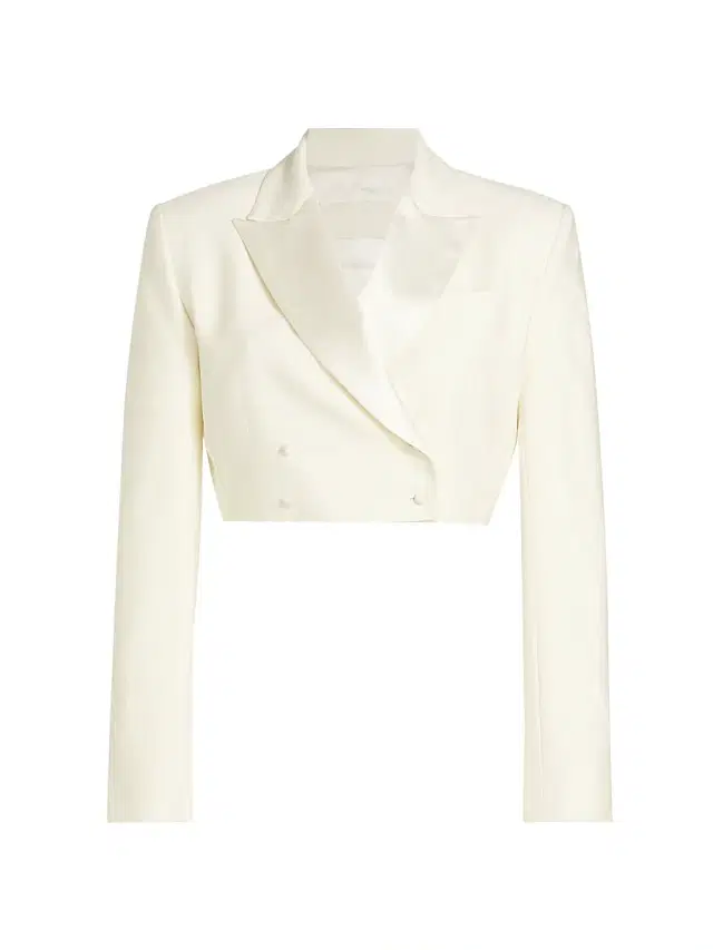 Danielle Frankel Women's Ford Crop Tuxedo Jacket - Pearl