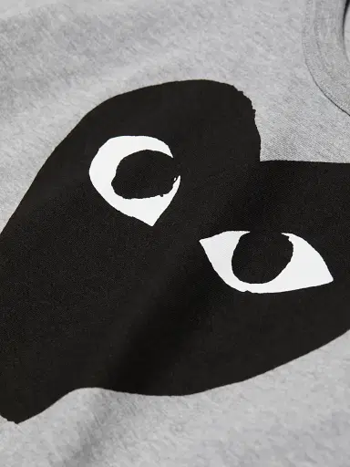 Comme des Garçons PLAY Women's Heart Logo Cotton T-Shirt - Grey - Size Small | Thumbnail 6