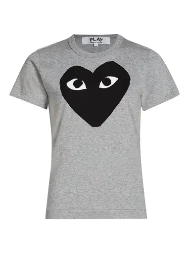 Comme des Garçons PLAY Women's Heart Logo Cotton T-Shirt - Grey - Size Small | Thumbnail 1