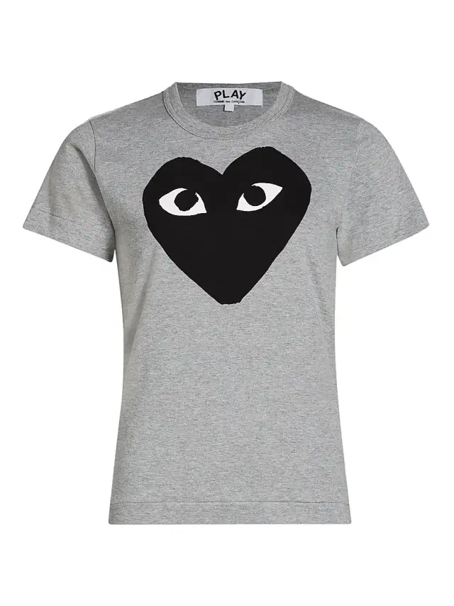 Comme des Garçons PLAY Women's Heart Logo Cotton T-Shirt - Grey