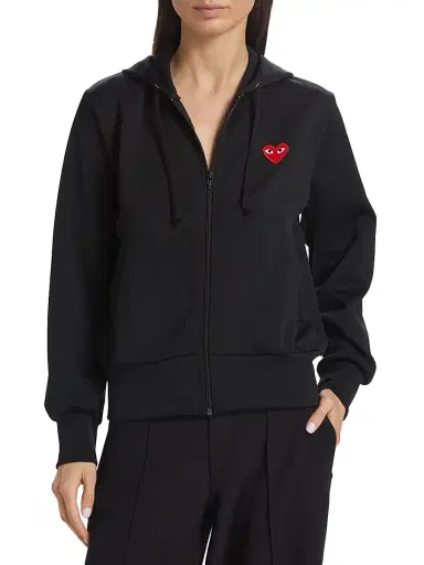 Comme des Garçons PLAY Women's Heartplay Zip Hoodie - Black | Thumbnail 2