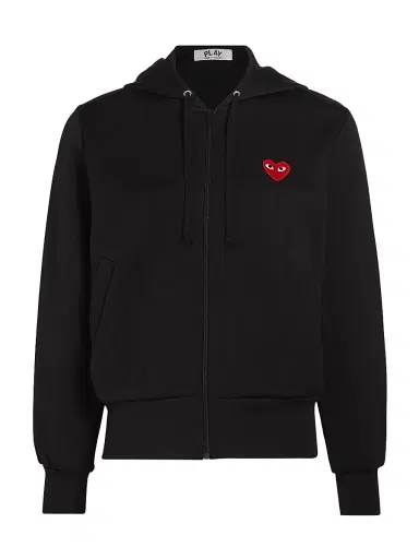 Comme des Garçons PLAY Women's Heartplay Zip Hoodie - Black | Thumbnail 1