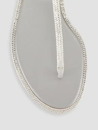 Rene Caovilla Women's Crystal-Embellished T-Strap Sandals - Grey | Thumbnail 4 Rene Caovilla Women's Crystal-Embellished T-Strap Sandals - Grey | Thumbnail 4