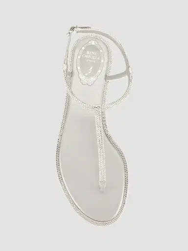 Rene Caovilla Women's Crystal-Embellished T-Strap Sandals - Grey | Thumbnail 5 Rene Caovilla Women's Crystal-Embellished T-Strap Sandals - Grey | Thumbnail 5