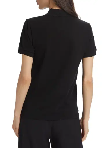 Comme des Garçons PLAY Women's Heart Cotton Polo Shirt - Black - Size Medium | Thumbnail 4