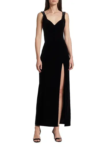GALVAN LONDON Women's Liza Velvet Slit Maxi Dress - Black - Size 10 | Thumbnail 3 GALVAN LONDON Women's Liza Velvet Slit Maxi Dress - Black - Size 10 | Thumbnail 3