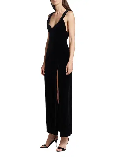 GALVAN LONDON Women's Liza Velvet Slit Maxi Dress - Black - Size 10 | Thumbnail 4 GALVAN LONDON Women's Liza Velvet Slit Maxi Dress - Black - Size 10 | Thumbnail 4