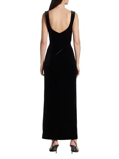GALVAN LONDON Women's Liza Velvet Slit Maxi Dress - Black - Size 10 | Thumbnail 5 GALVAN LONDON Women's Liza Velvet Slit Maxi Dress - Black - Size 10 | Thumbnail 5