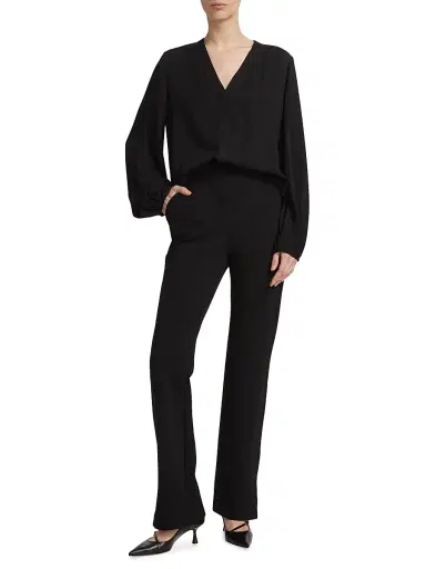 Saks Fifth Avenue Women's Cruise V-Neck Blosue - Black - Size Medium | Thumbnail 2