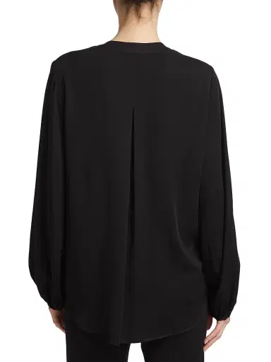 Saks Fifth Avenue Women's Cruise V-Neck Blosue - Black - Size Medium | Thumbnail 5