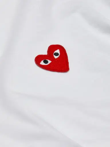 Comme des Garçons PLAY Women's Heart Cotton Logo Long-Sleeve T-Shirt - White | Thumbnail 5