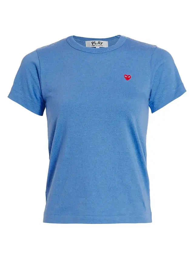Comme des Garçons PLAY Women's Short-Sleeve Heart-Patch T-Shirt - Blue