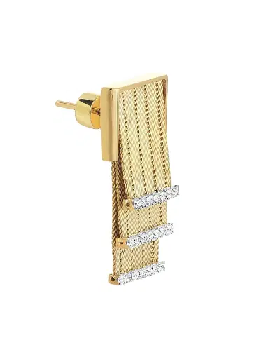 Her Story Women's Olden Feuille 14K Yellow Gold & 0.26 TCW Diamond Drop Single Earring - Yellow Gold | Thumbnail 2